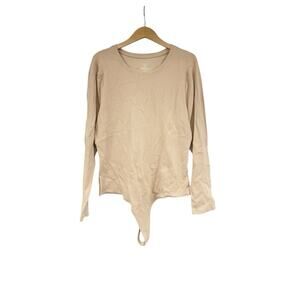 Nuuds Ribbed Nude Khaki Color Long Sleeve Bodysuit Womens Plus Size 3XL